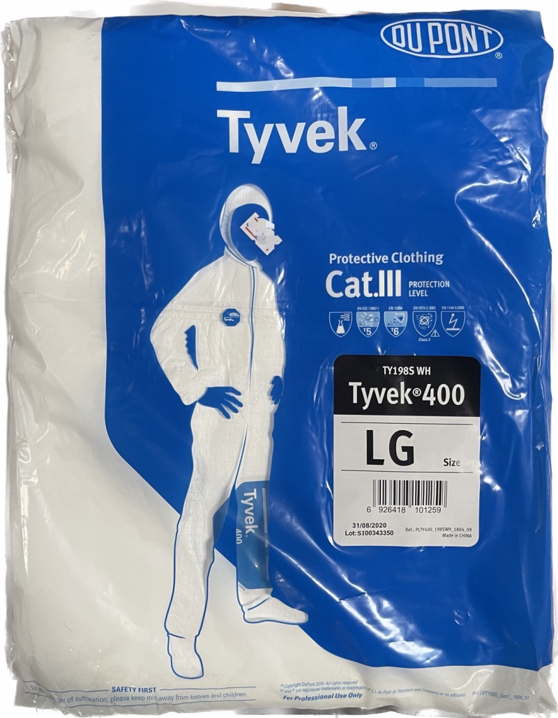 ชุดกันฝุ่นและสารเคมี DuPont Tyvek 400